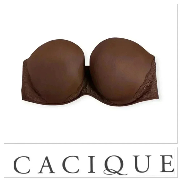 Cacique chocolate brown boost multi way strapless bra size 44E (DD) - Picture 1 of 13